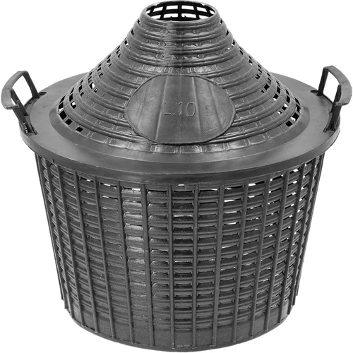 Damigiana da 10 L per vino con cestello in plastica - 4