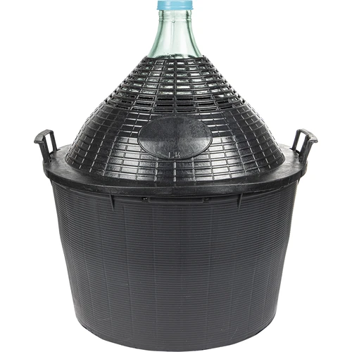 Damigiana da 34 L con cestello in plastica