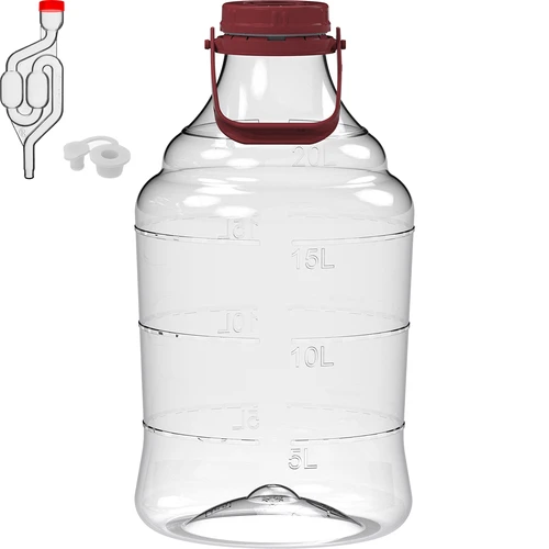 Damigiana da vino leggera e infrangibile con manico, 20 L - 2