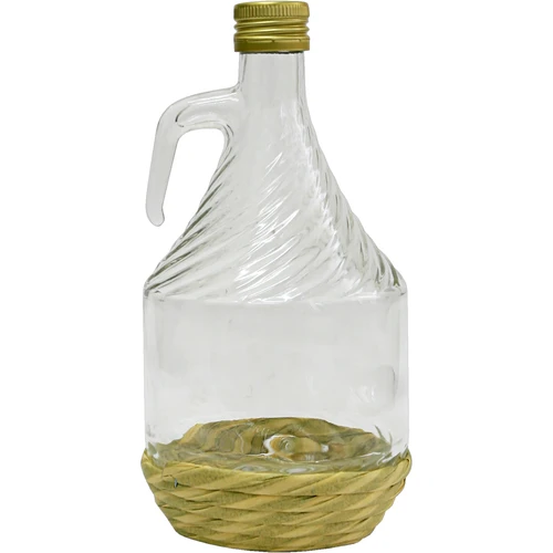 Damigiana Dama 1 L con rivestimento in vimini e tappo a vite