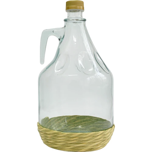 Damigiana Dama 3 l con rivestimento intrecciato e tappo a vite