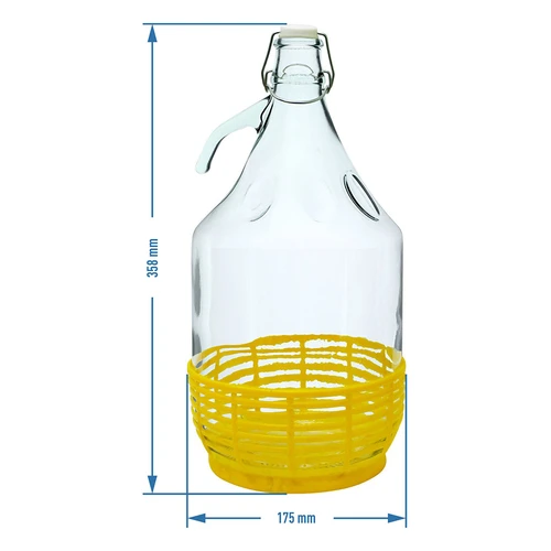 Damigiana Dama 5 L - cestello in plastica, chiusura meccanica a filo - 2