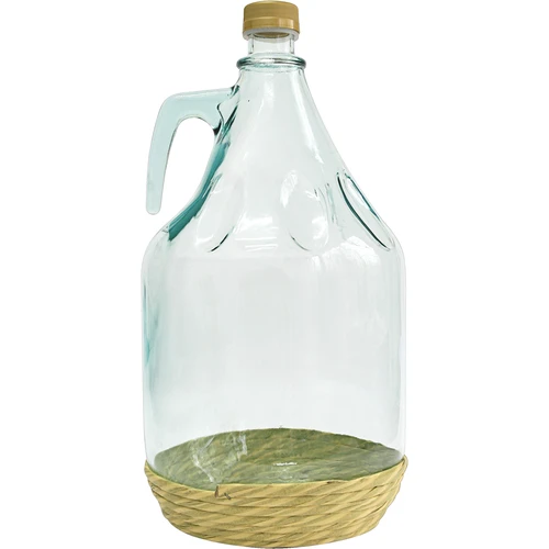 Damigiana Dama 5 L con cesto intrecciato, con tappo a vite