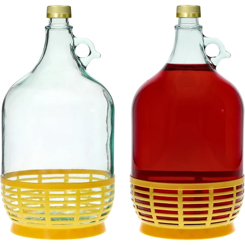 Damigiana Dama 5 L con tappo a vite e cestello in plastica - 3