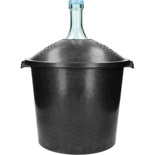 Damigiana in vetro per vino 25 L - con cestello in plastica