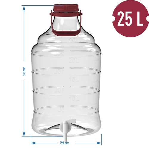 Damigiana infrangibile 25 L con maniglia e rubinetto - 12