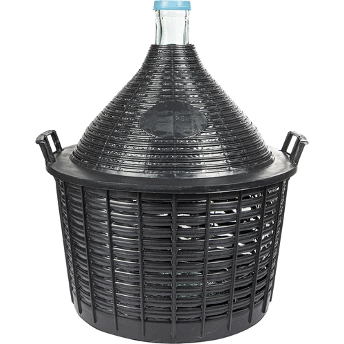 Damigiana per vino 25 L con cestello in plastica
