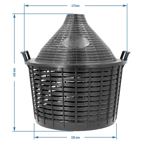 Damigiana per vino 25 L con cestello in plastica - 6