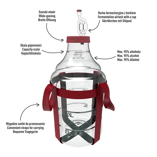 Damigiana per vino leggera e infrangibile con imbracatura, 20 L - 4