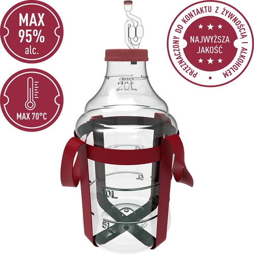 Damigiana per vino leggera e infrangibile con imbracatura, 20 L - 5