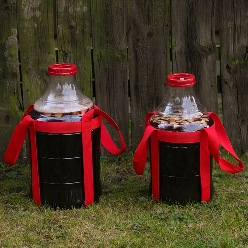 Damigiana per vino leggera, infrangibile, con cinghie, 15 L - 11