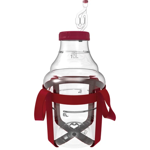 Damigiana per vino leggera, infrangibile, con cinghie di trasporto, 10 L