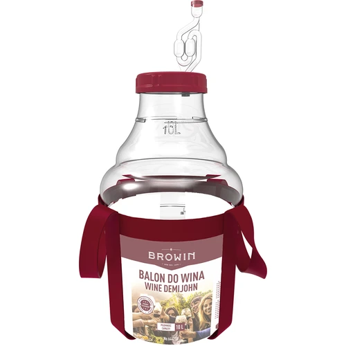 Damigiana per vino leggera, infrangibile, con cinghie di trasporto, 10 L - 3