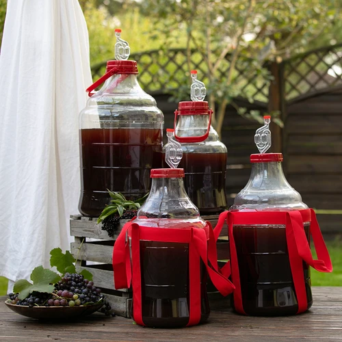 Damigiana per vino leggera, infrangibile, con manico, 15 L - 11