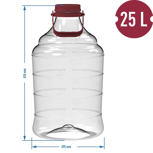 Damigiana per vino leggera, infrangibile, con maniglia, 25 L - 6