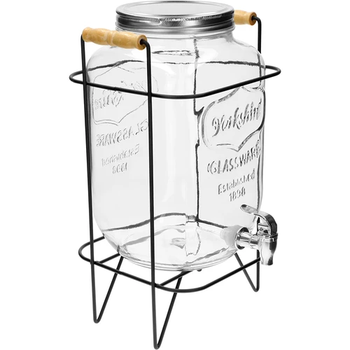 Dispenser Limonata 8 L - con rubinetto, su supporto metallico con manici
