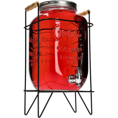 Dispenser Limonata 8 L - con rubinetto, su supporto metallico con manici - 4