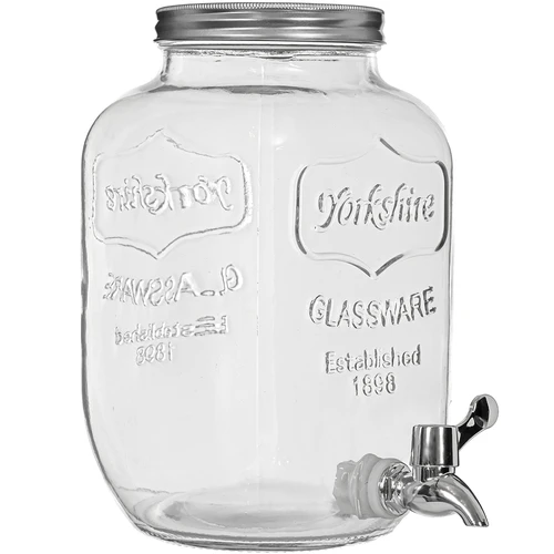 Dispenser per limonata con rubinetto - in vetro, 4 L