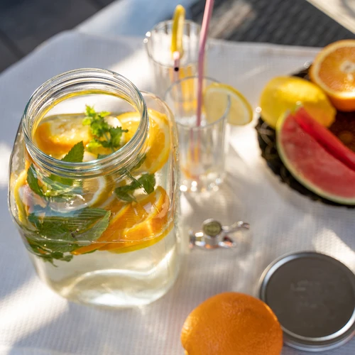 Dispenser per limonata con rubinetto - in vetro, 4 L - 8