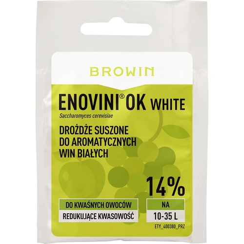 Enovini® OK WHITE - lievito enologico che riduce l'acidità 7 g
