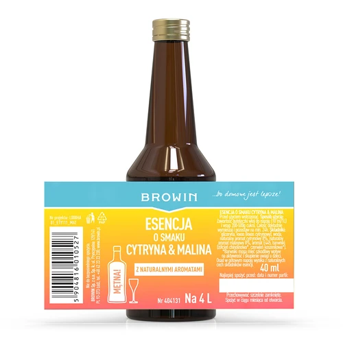 Essenza al gusto limone e lampone - 40 ml, per 4 L - 4