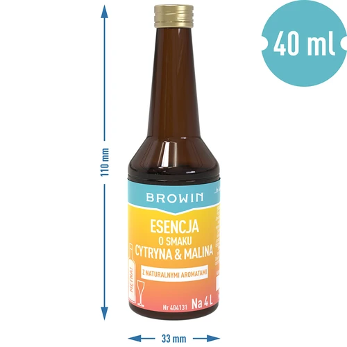 Essenza al gusto limone e lampone - 40 ml, per 4 L - 7