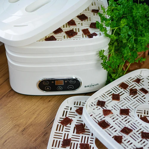 Essiccatore per funghi, frutta, verdure ed erbe aromatiche con regolazione della temperatura, 240W, bianco - 22