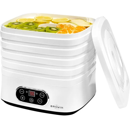 Essiccatore per funghi, frutta, verdure ed erbe aromatiche con regolazione della temperatura, 240W, bianco - 8