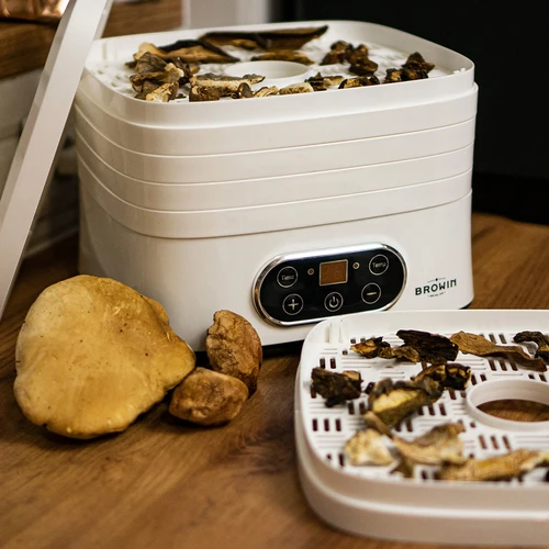 Essiccatore per funghi, frutta, verdure ed erbe aromatiche con regolazione della temperatura, 240W, bianco - 17