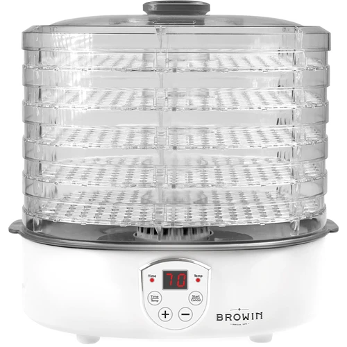 Essiccatore per funghi, frutta, verdure ed erbe con regolazione della temperatura, 240 W, trasparente - 2