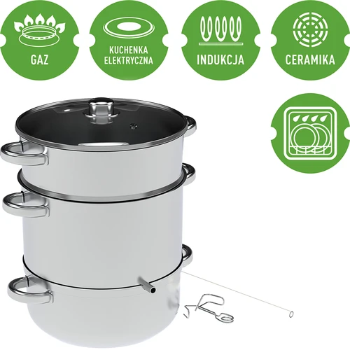Estrattore di succo a vapore in acciaio inox 8 L - 3