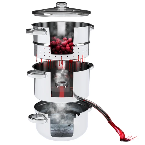 Estrattore di succo a vapore in acciaio inox con vaporiera 5 L - 5