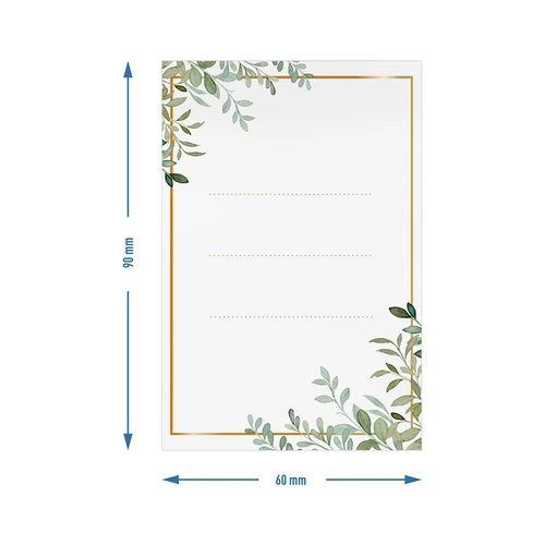 Etichette autoadesive 60 x 90 mm per bottiglie, vasetti, regali, motivo floreale - 20 pz. - 4