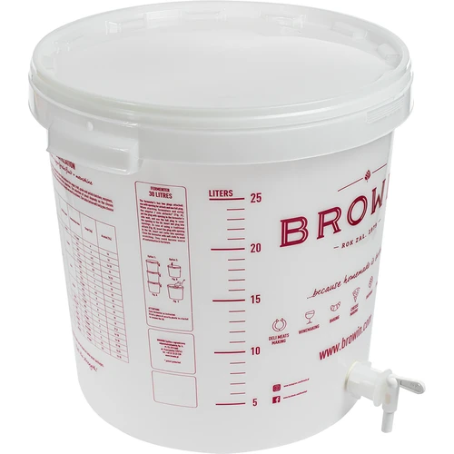 Fermentatore 30 L, bianco con stampa, con rubinetto e 2 gorgogliatori - j.EN - 3