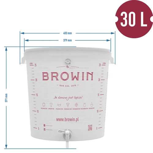 Fermentatore 30 L con coperchio e rubinetto - 9