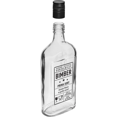 Bottiglia a fiaschetta 500 ml con tappo a vite, stampa “Bimber PRL”, 1 pz. - 3