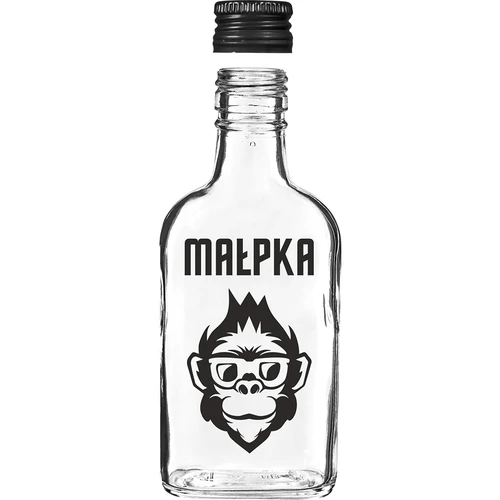 Bottiglia tipo fiaschetta 200 ml con tappo a vite, stampa “Scimmietta”, 1 pz. - 3