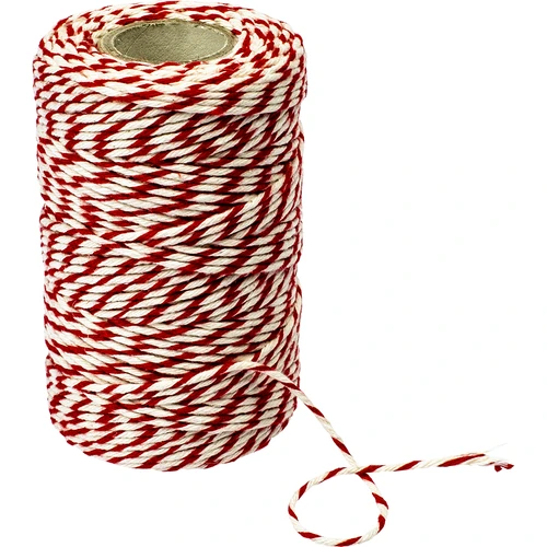 Filo da salumiere bianco-rosso in cotone (240°C) 55 m