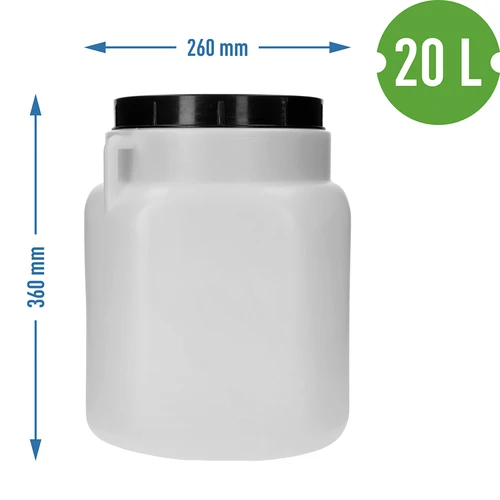 Fusto quadrato da 20 L, bianco, con maniglie, Sterk - 10