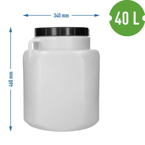 Fusto quadrato da 40 L, bianco, con maniglie, Sterk - 10