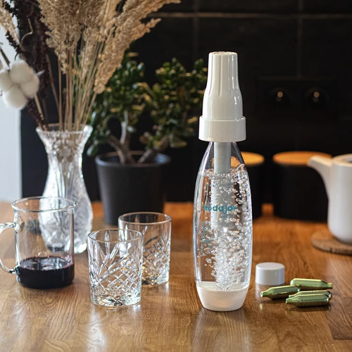 Gasatore per acqua e bevande + 10 cartucce CO2 - 9