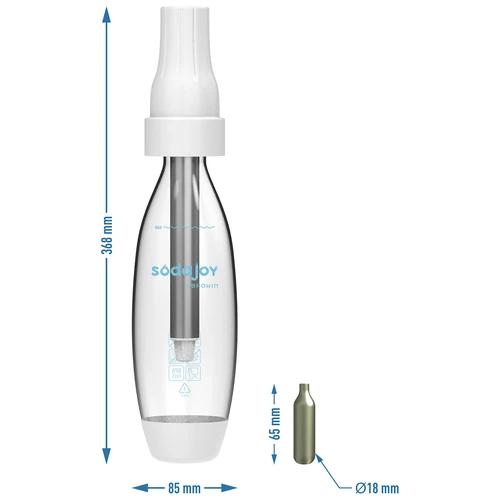 Gasatore per acqua e bevande + 10 cartucce CO2 - 8
