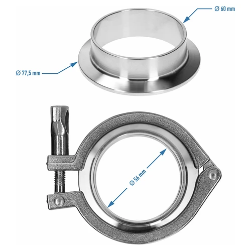 Giunto Tri-Clamp completo 77,5 x 60 mm - 5