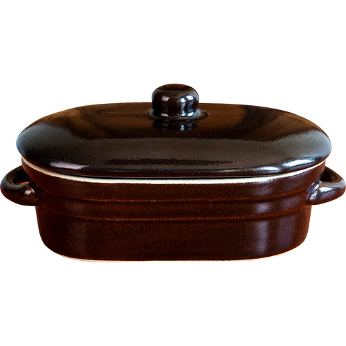 Gres - contenitore per strutto, allungato con coperchio 0,75 L