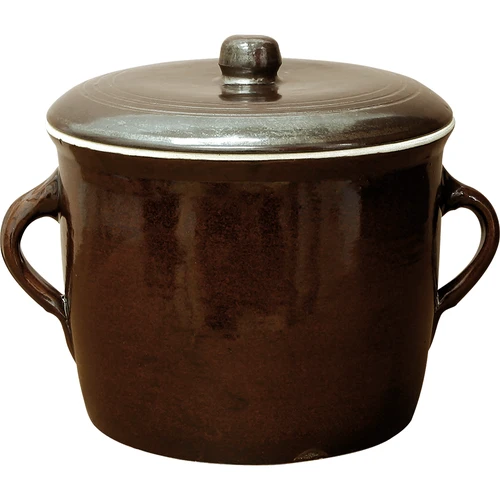 Kamionka - orcio in gres 5 l dritto con coperchio