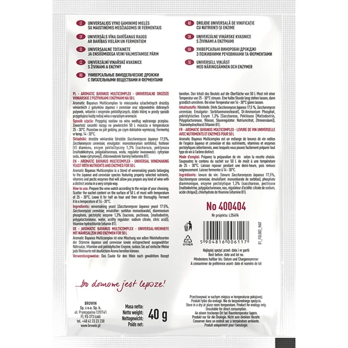Kit starter per vino Aromatic Bayanus Multicomplex, 40 g - 2