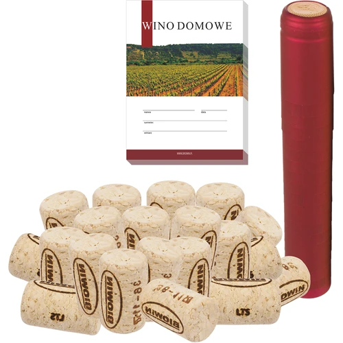 Kit: tappi + etichette + capsule termoretraibili - 20 pezzi