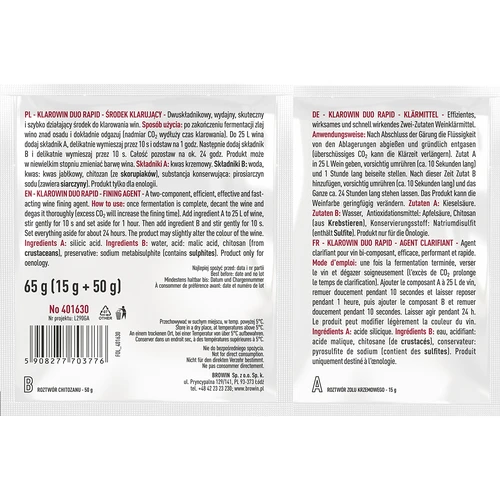 Klarowin Duo Rapid - chitosano + kieselsol, 65 g - 2