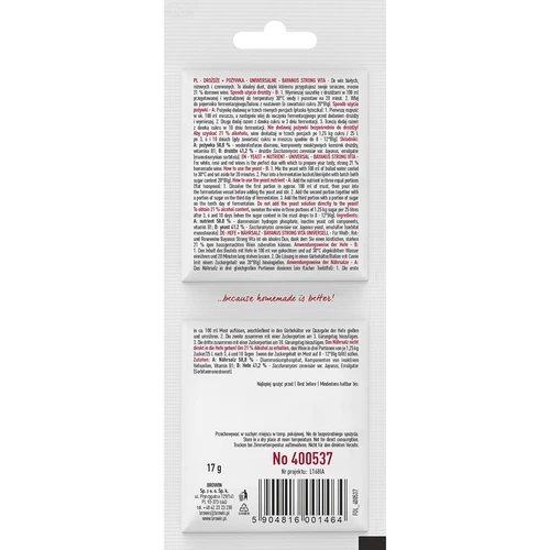 Lievito Bayanus + nutriente - Universale - 21%, 17 g - 2