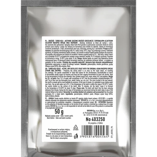 Lievito da distillazione Turbo Koji, 50 g (senza ammostamento!) - 2